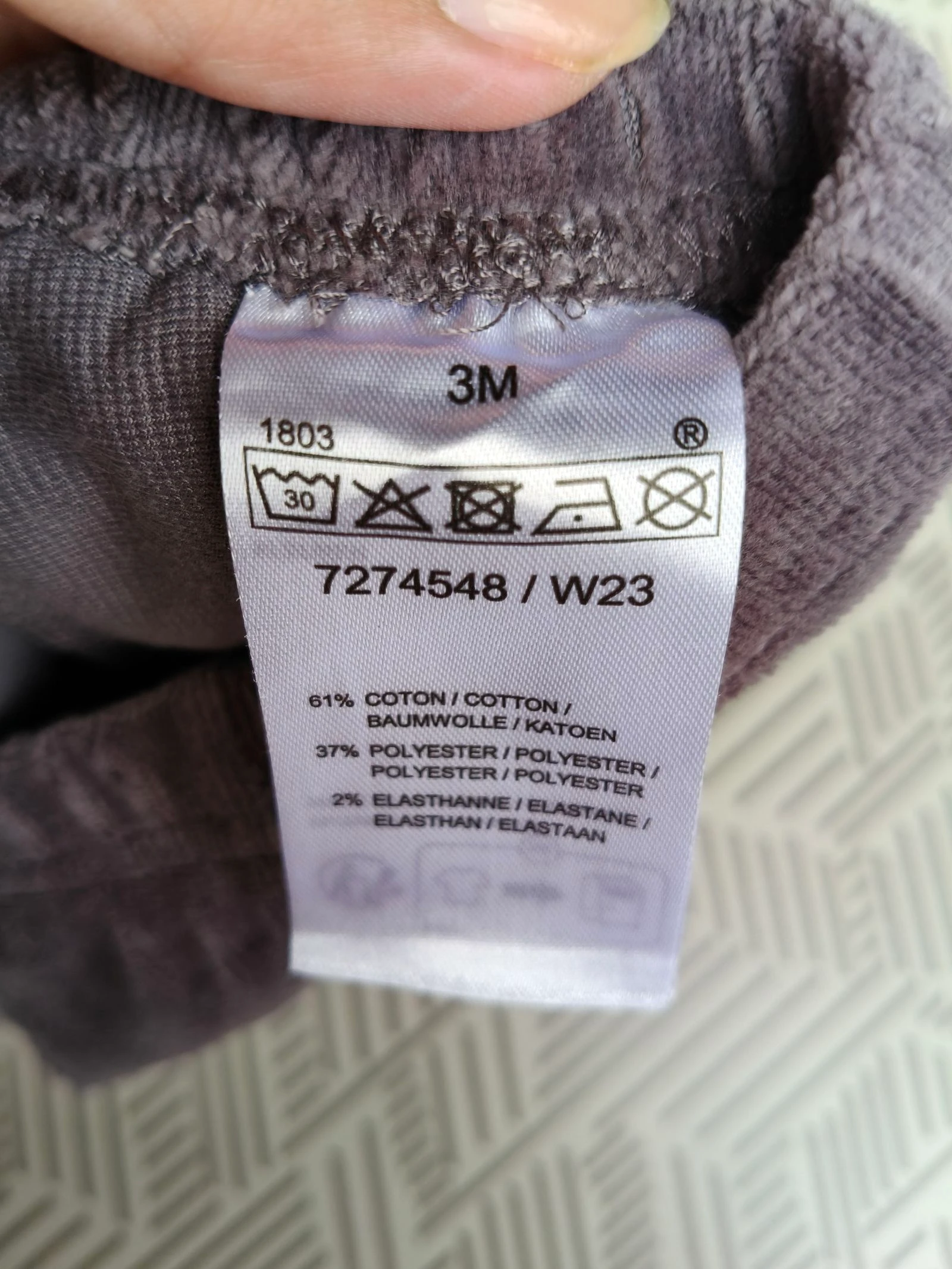 Pantalón cálido unisex gris de 3 meses – photo 2